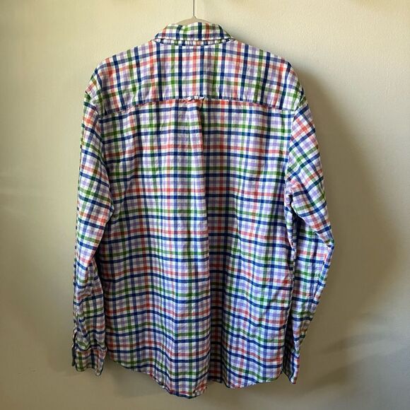 Saddlebred Vintage Oxford Mens Shirt Sz L Purple Blue Green Red - Picture 4 of 6